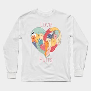 Heart Shaped Cats Love Long Sleeve T-Shirt